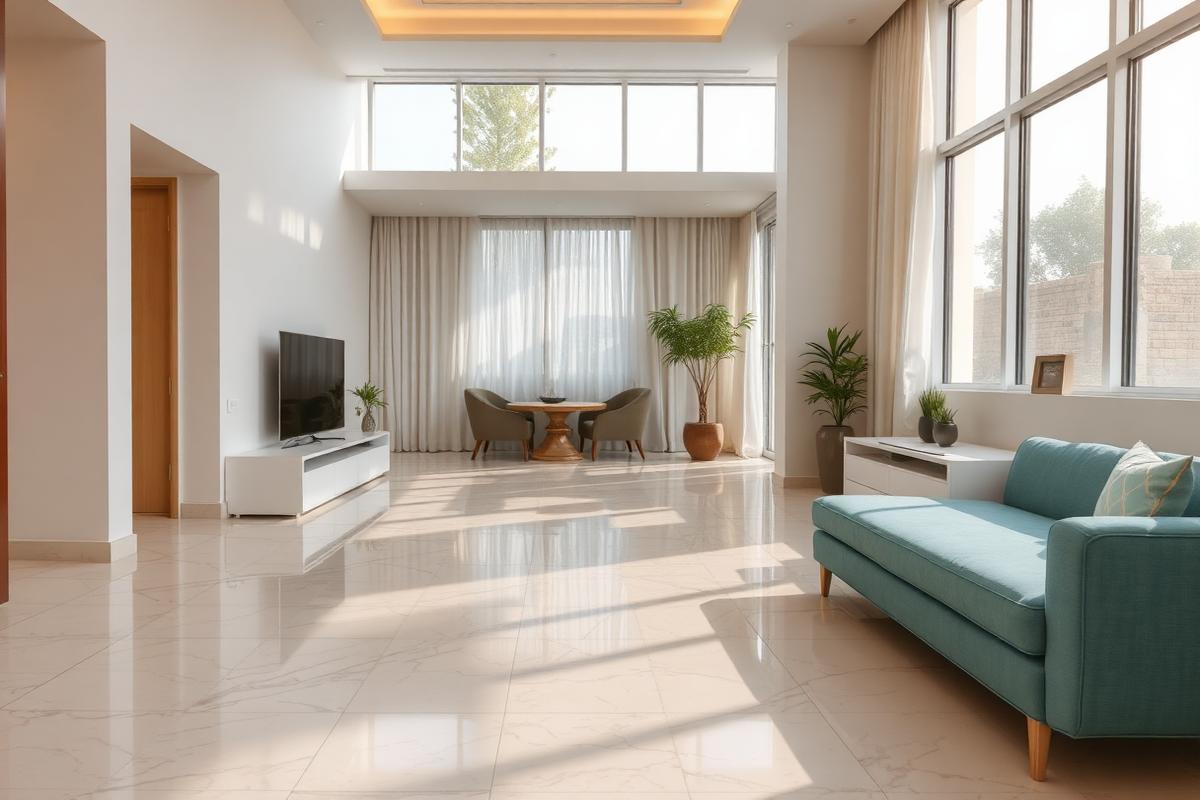 A sparkling, sunlit Pakistani home interior in Lahore after a professional deep clean